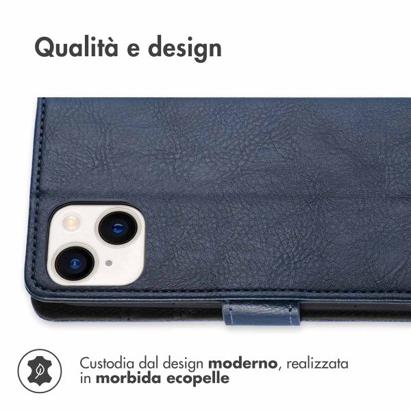 imoshion Cover a libro di Lusso Apple iPhone 15 - Blu scuro