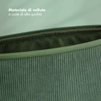 Selencia Cover per laptop in velluto a coste 13-14 pollici - Laptopsleeve - Sage Green