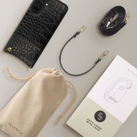 Selencia Cover per telefono Nova Croco con cordino e portacarte Samsung Galaxy A37 (5G) - Nero