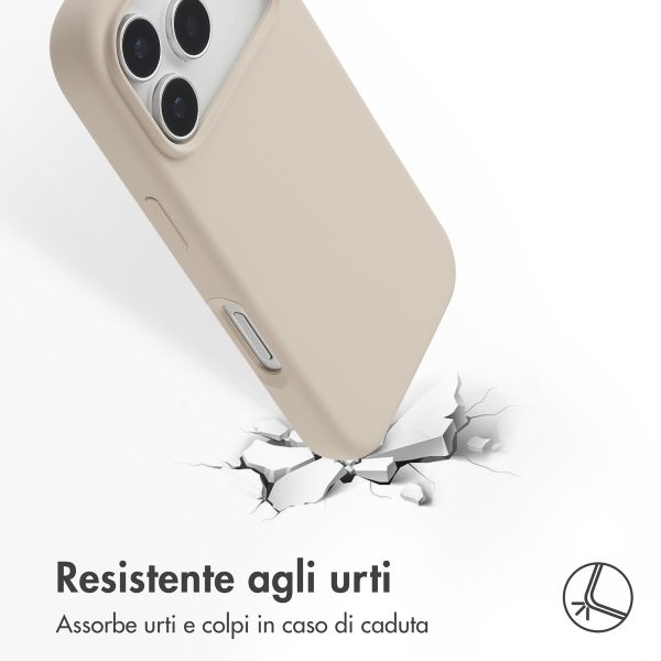 Accezz Cover in silicone liquido con MagSafe Apple iPhone 17 Pro - Stone