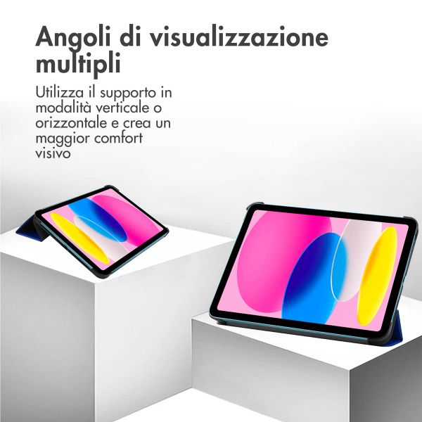 imoshion Cover a libro Trifold Apple iPad 11 (2025) 11 pollici A16 / iPad 10 (2022) 10.9 pollici - Cobalt Blue