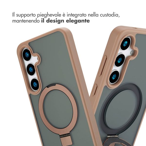 Accezz Cover con anello e supporto con MagSafe Samsung Galaxy S24 Plus - Marrone