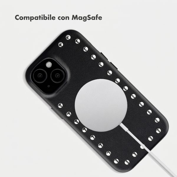 Selencia Cover posteriore Studs con MagSafe Apple iPhone 15 - Velvet Black