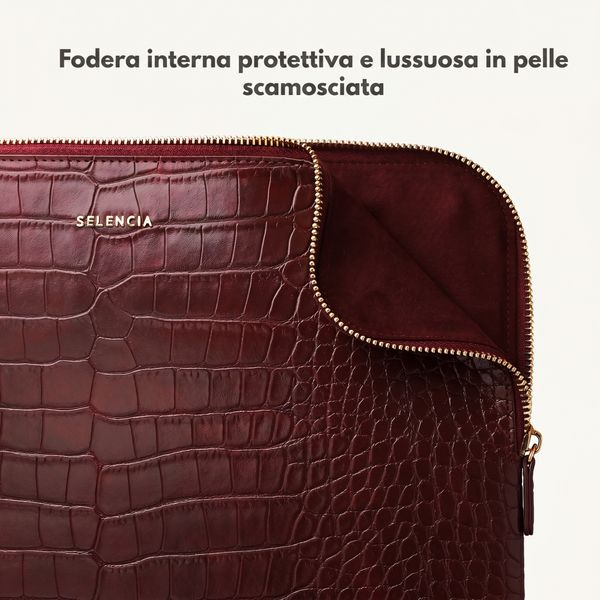 Selencia Cover per laptop Croco 15-16 pollici - Burgundy