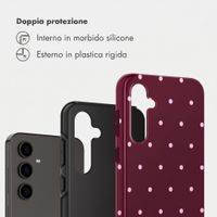 Selencia Cover Posteriore Vivid Samsung Galaxy S24 FE - Happy Dots Burgundy