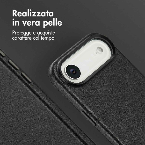 Accezz Cover in Pelle con MagSafe Apple iPhone Air - Onyx Black