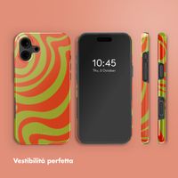 Selencia Cover posteriore Vivid con MagSafe Apple iPhone 16 - Wavy Swirl Orange Fern