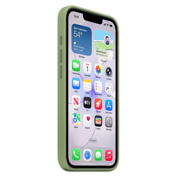 Apple Cover in silicone con MagSafe Apple iPhone 17e - Light Moss