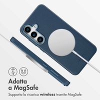 Accezz Cover in Pelle con MagSafe Samsung Galaxy S25 - Nightfall Blue