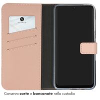 Selencia Cover a libro in vera pelle Samsung Galaxy A55 - Dusty Pink