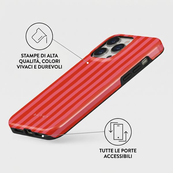 Burga Cover Posteriore Resistente con MagSafe Apple iPhone 15 Pro - Pomegranate