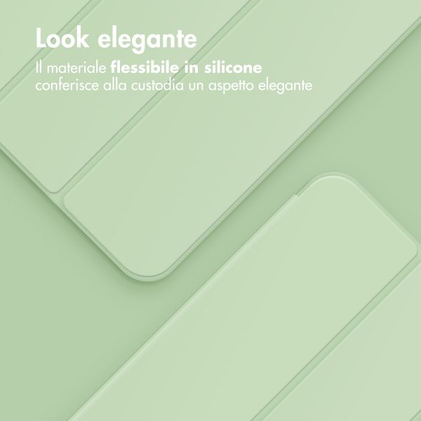 Accezz Cover a libro in silicone Smart Samsung Galaxy Tab A9 Plus - Verde chiaro