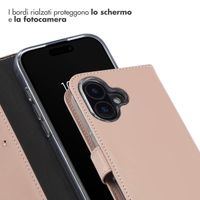 Selencia Cover a libro in vera pelle Apple iPhone 16 - Dusty Pink
