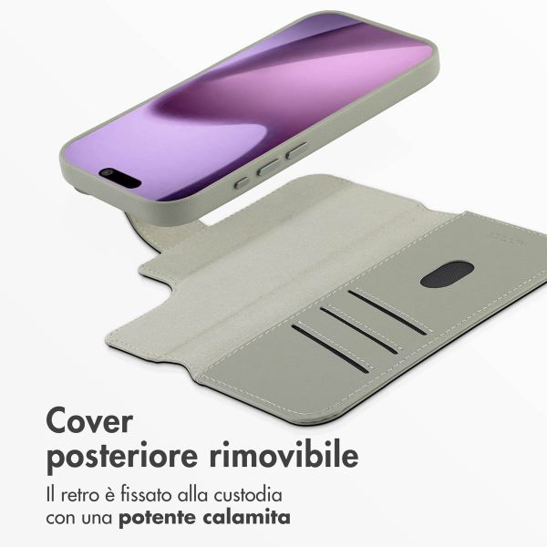 Accezz Cover in pelle 2 in 1 con MagSafe Apple iPhone 17 - Light Grey