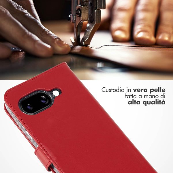 Selencia Cover a libro in vera pelle Google Pixel 9A - Rosso