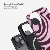 Selencia Cover posteriore Vivid con MagSafe Apple iPhone 14 - Wavy Swirl Pink Plum