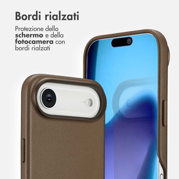 Accezz Cover in Pelle con MagSafe Apple iPhone Air - Marrone caffè