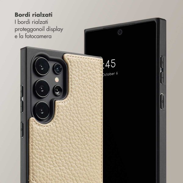 Selencia Cover per telefono Nova con cordino e portacarte Samsung Galaxy S24 Ultra - Beige