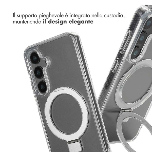Accezz Cover con anello e supporto con MagSafe Samsung Galaxy S24 - Trasparente