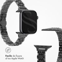 Selencia Cinturino sottile in acciaio ispirato a Jubilee Apple Watch | 38/40/41/42 mm - Nero