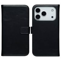 Selencia Cover a libro in vera pelle Apple iPhone 17 Pro - Nero