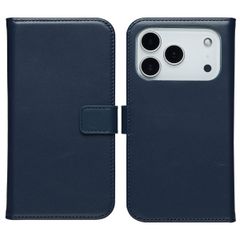 Selencia Cover a libro in vera pelle Apple iPhone 17 Pro Max - Blu