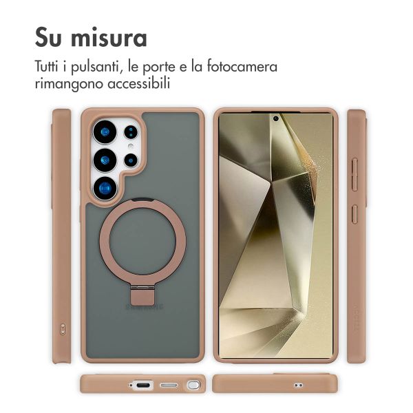 Accezz Cover con anello e supporto con MagSafe Samsung Galaxy S25 Ultra - Marrone
