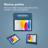 imoshion Cover Posteriore Kidsproof con Maniglia Apple iPad 11 (2025) 11 pollici A16 / iPad 10 (2022) 10.9 pollici - Blu scuro