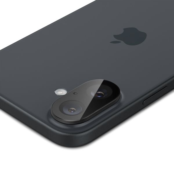 Spigen Optik Lens Protector - Protezione completa della fotocamera (confezione da 2) per Apple iPhone 16 / 16 Plus - Black