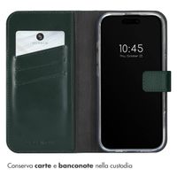 Selencia Cover a libro in vera pelle Apple iPhone 16 Pro - Verde