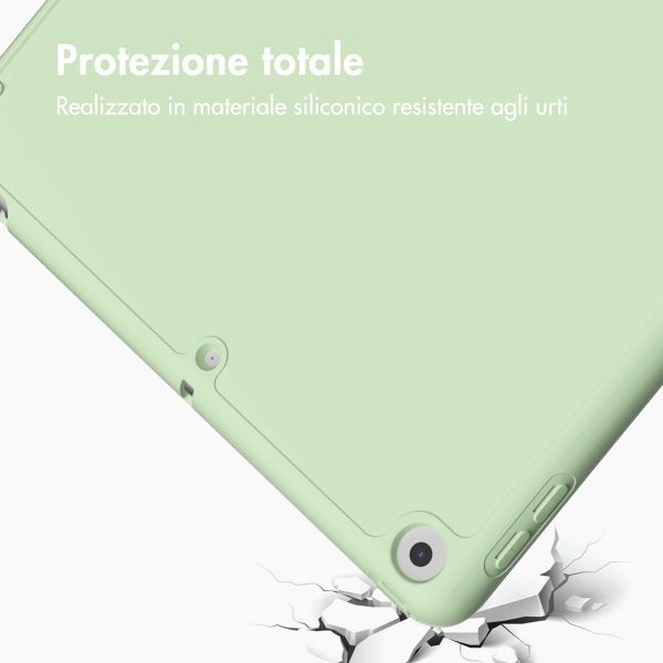 Accezz Cover a libro in silicone Smart Apple iPad 9 (2021) 10.2 pollici / iPad 8 (2020) 10.2 pollici / iPad 7 (2019) 10.2 pollici - Verde chiaro