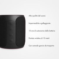 Selencia Altoparlante Bluetooth AquaPlay - Altoparlante wireless - Impermeabile - Nero