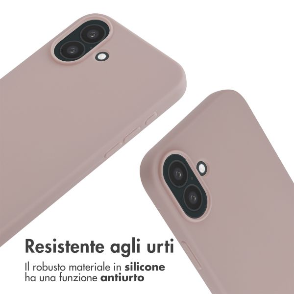 imoshion Cover in Silicone con Cordino Apple iPhone 16 Plus - Sand Pink