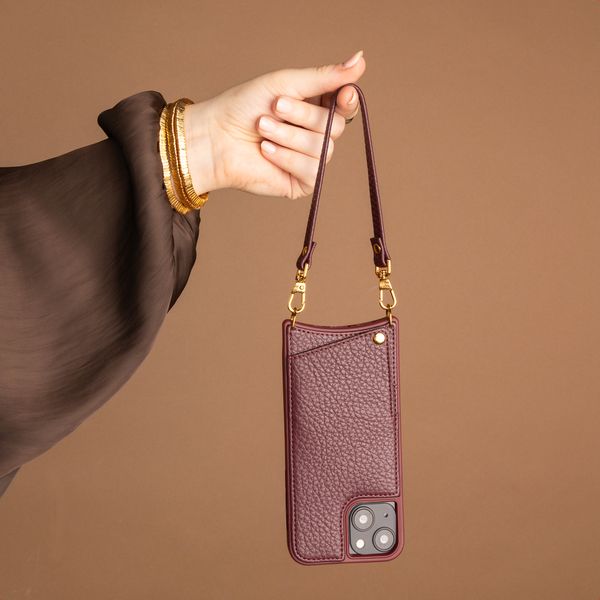 Selencia Cover per telefono Nova con cordino e portacarte Samsung Galaxy A57 (5G) - Bold Burgundy