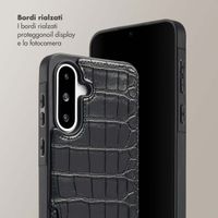Selencia Cover per telefono Nova Croco con cordino e portacarte Samsung Galaxy A36 / A56 - Nero