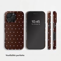Selencia Cover posteriore Vivid con MagSafe Apple iPhone 16 Pro - Happy Dots Chocolate