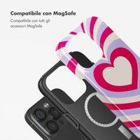 Selencia Cover posteriore Vivid con MagSafe Apple iPhone 15 Pro - Double Hearts Rubine Red Lilac