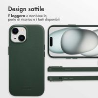 Accezz Cover in Pelle con MagSafe Apple iPhone 15 - Cedar Green