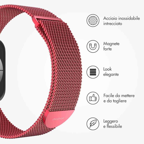 imoshion Cinturino milanese magnetico Apple Watch | 38/40/41/42 mm - Taglia M - Rosso