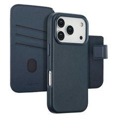 Accezz Cover in pelle 2 in 1 con MagSafe Apple iPhone 17 Pro - Nightfall Blue