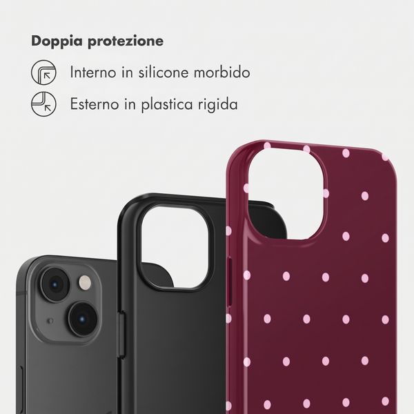 Selencia Cover Posteriore Vivid Apple iPhone 14 - Happy Dots Burgundy