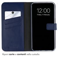 Selencia Cover a libro in vera pelle Samsung Galaxy S26 FE - Blu