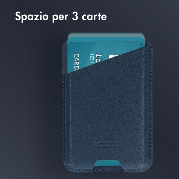 Accezz Portacarte in pelle - Compatibile con MagSafe e Qi2 - Nightfall Blue
