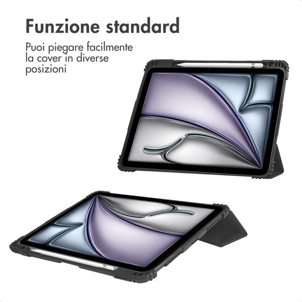 Accezz Libreria a tre ante robusta Apple iPad Air 11 pollici (2026) M4 / (2025) M3 / (2024) M2 / Air 5 (2022) / Air 4 (2020) - Nero