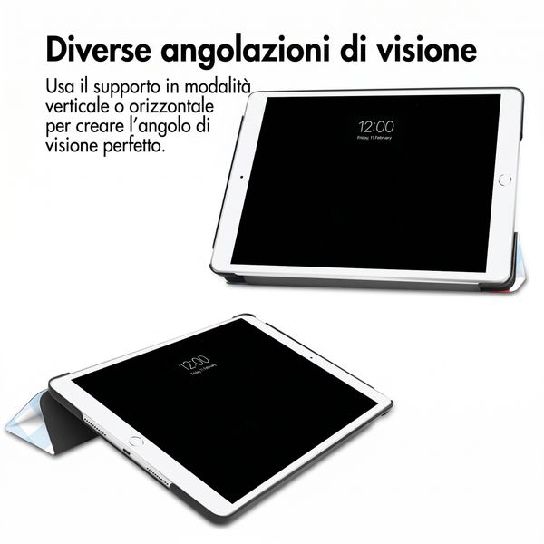 imoshion Cover Trifold Design Apple iPad 9 (2021) 10.2 pollici / iPad 8 (2020) 10.2 pollici / iPad 7 (2019) 10.2 pollici - Cherry Check