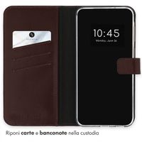 Selencia Cover a libro in vera pelle Samsung Galaxy A57 (5G) - Marrone scuro