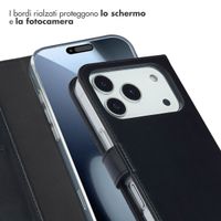 Selencia Cover a libro in vera pelle Apple iPhone 17 Pro - Nero