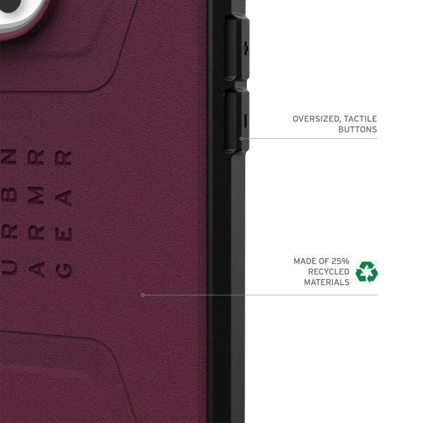 UAG Cover Posteriore Civilian con MagSafe Apple iPhone 16 Pro - Bordeaux