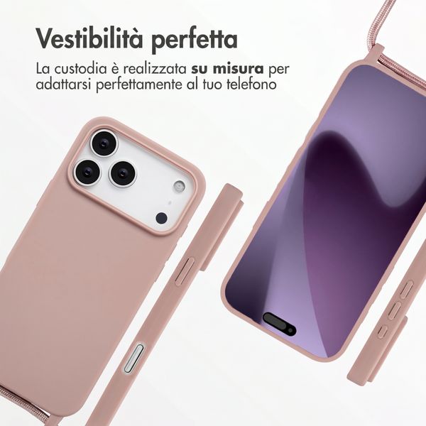 imoshion Cover in Silicone con Cordino Apple iPhone 17 Pro Max - Sand Pink