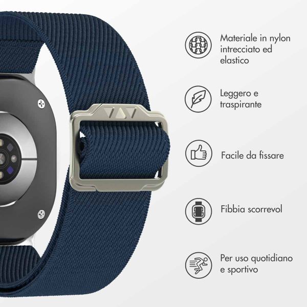 imoshion Cinturino in nylon elastico Samsung Galaxy Watch 8 (40/44mm) / Classic (46mm) - Blu scuro